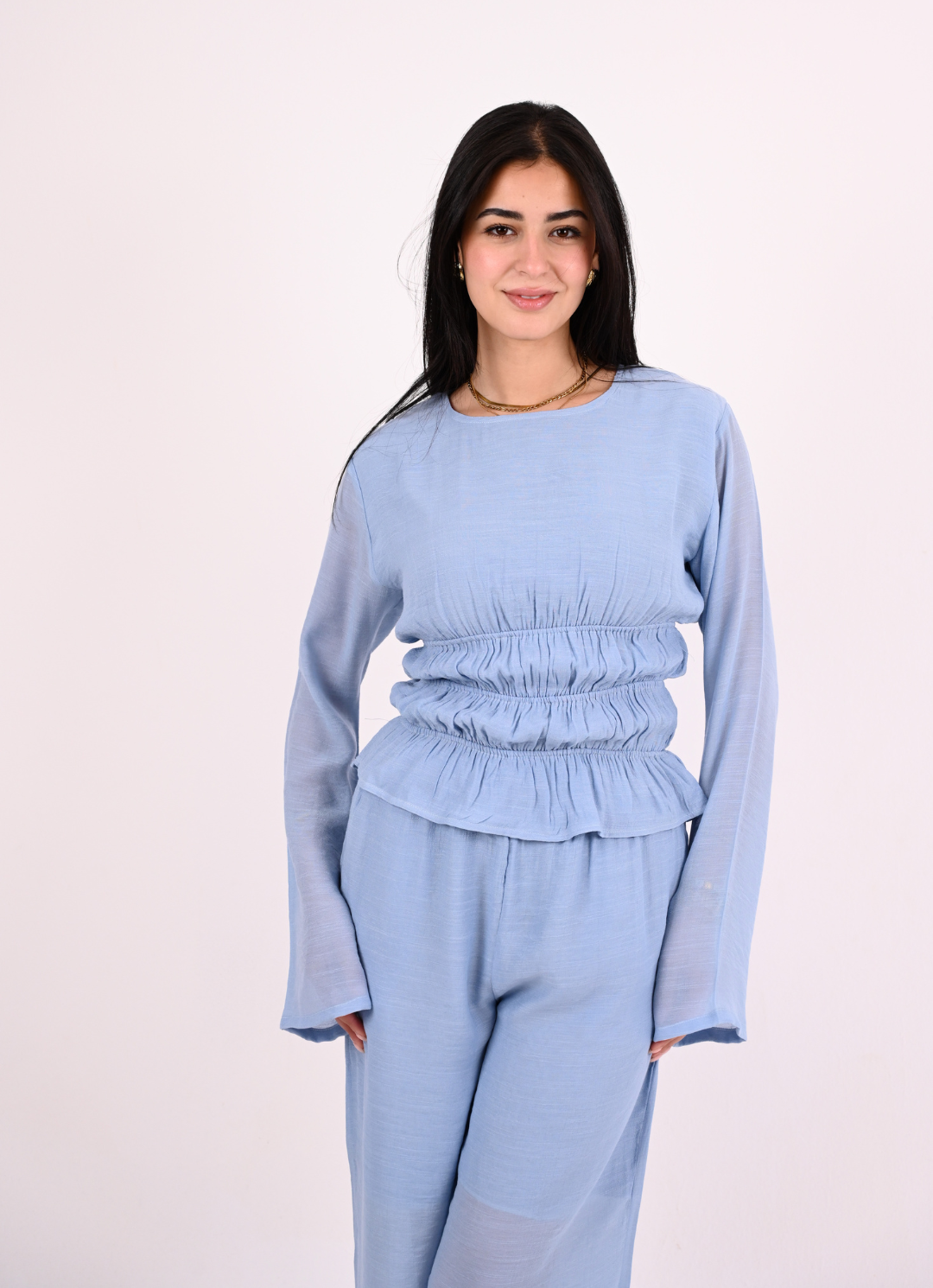 Baby Blue Straps Blouse