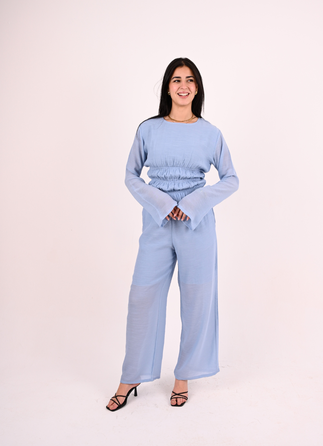 Baby Blue Straps Blouse