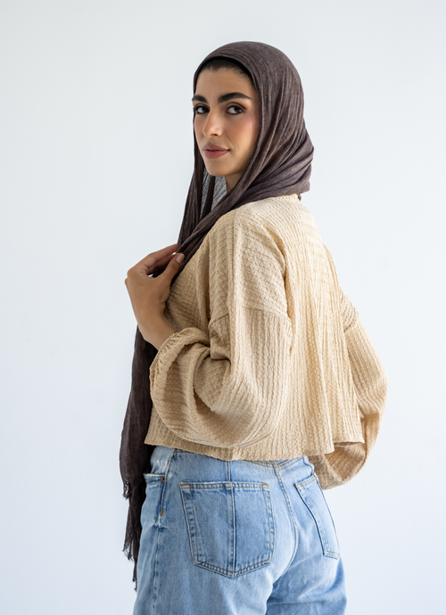 Beige Cropped Blouse