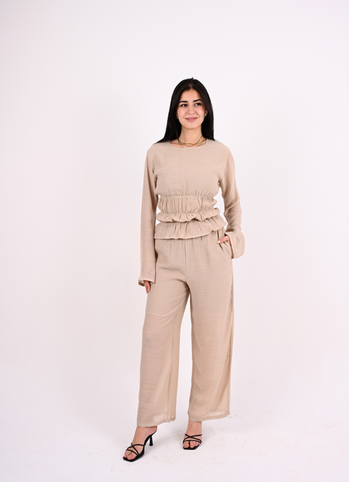 Beige Straps Blouse