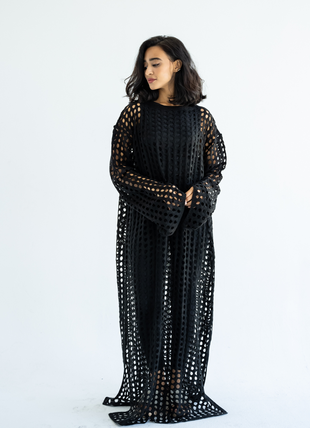 Black Crochet Dress