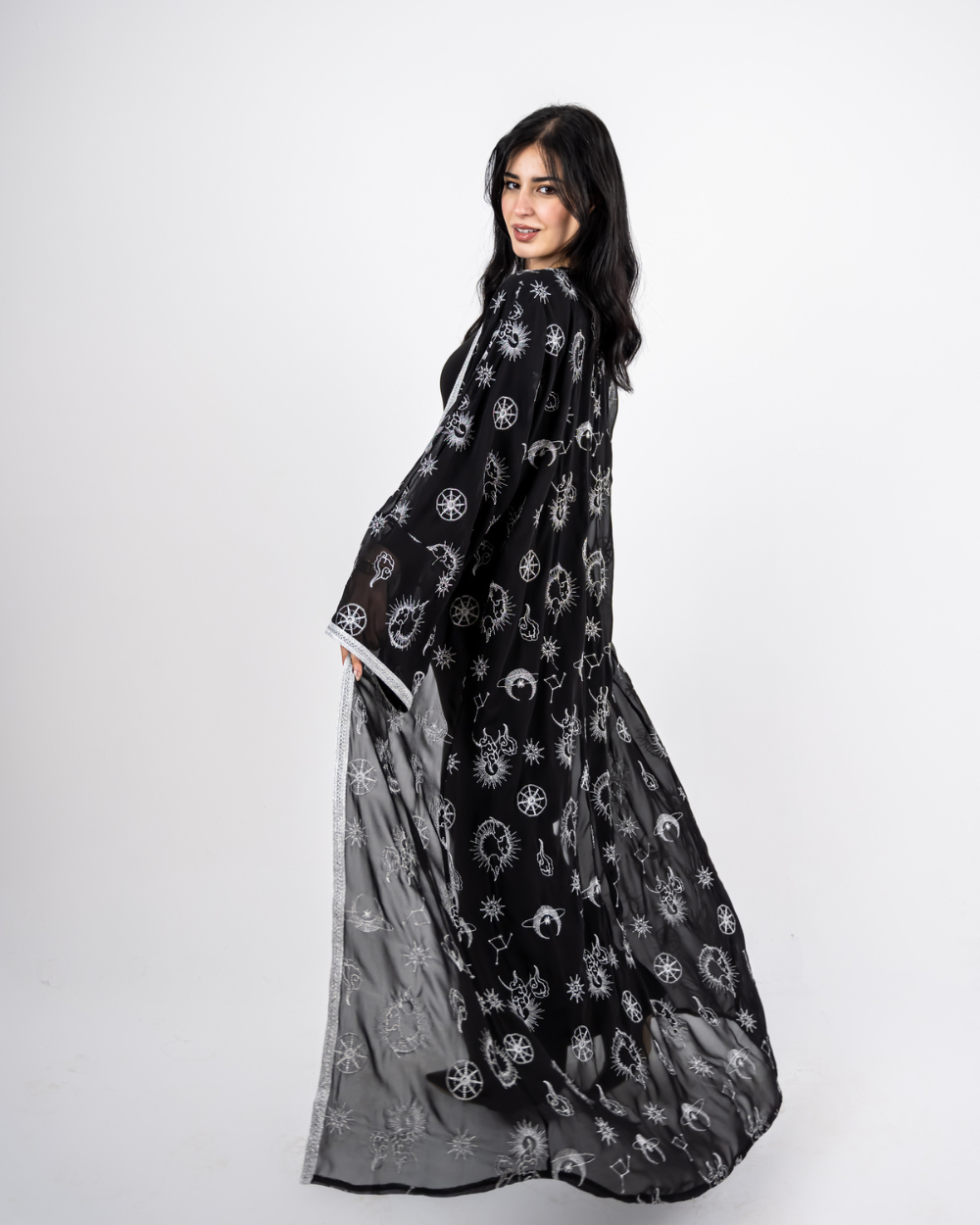 Black Embroidered Coverup