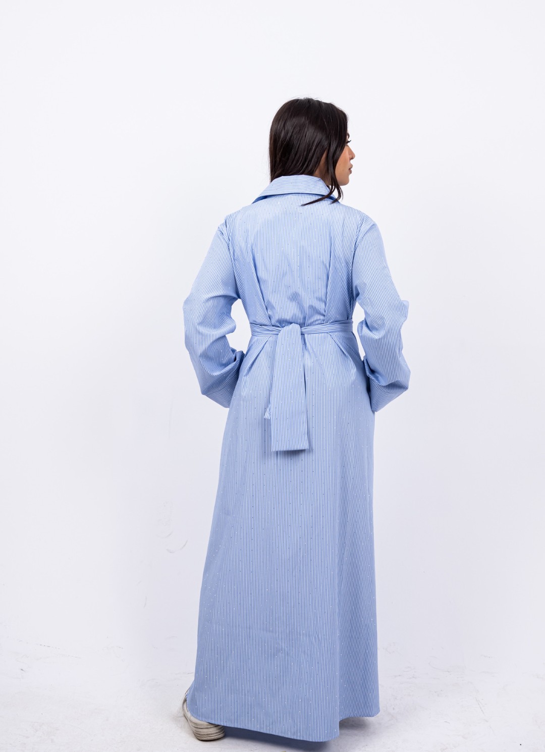 Blue Striped Shirt Dress