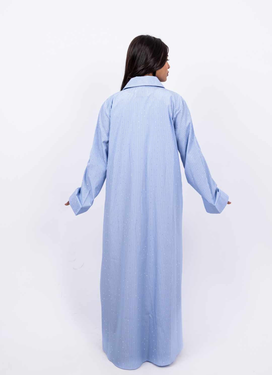 Blue Striped Shirt Dress
