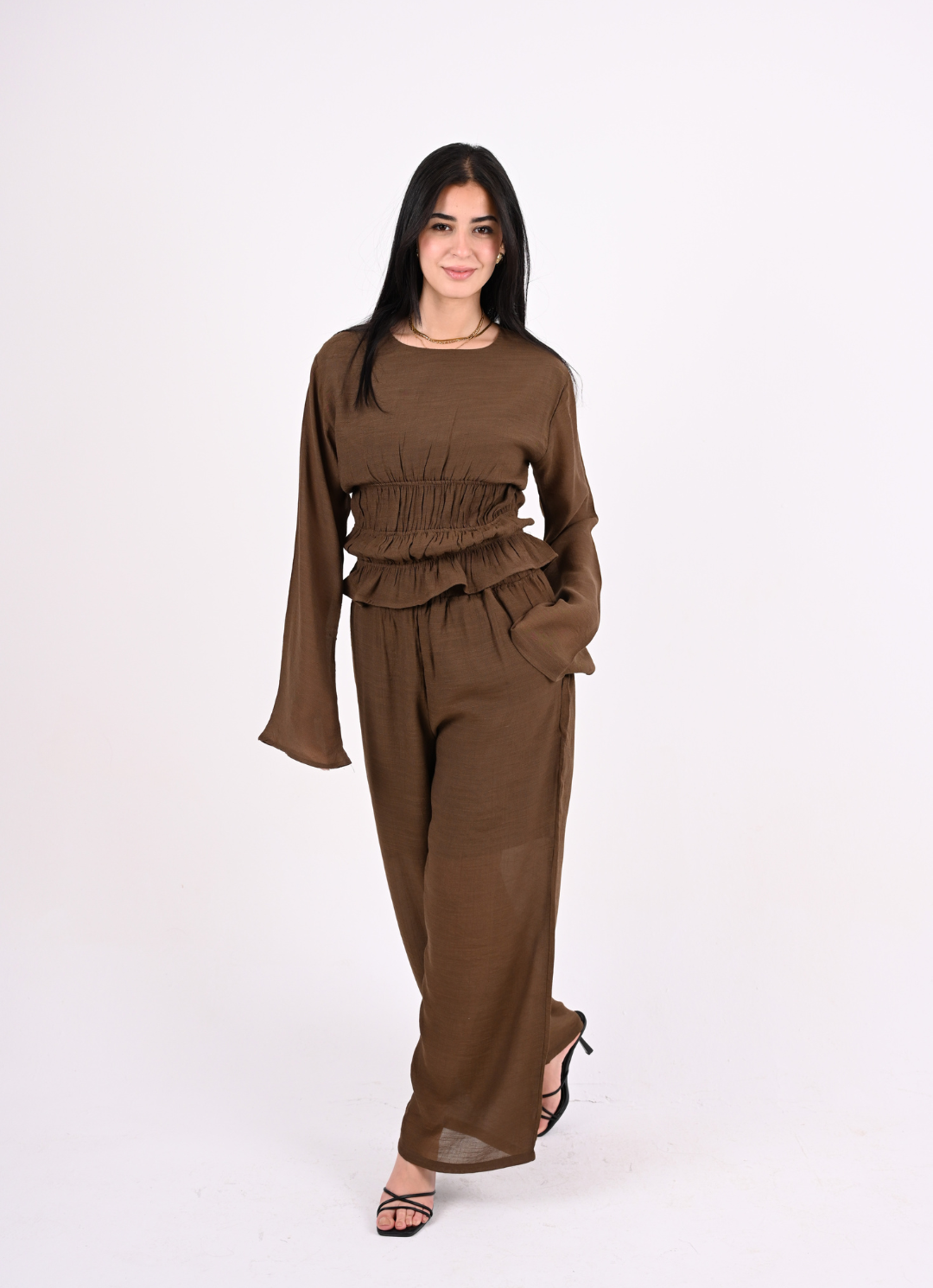 Brown Straps Blouse