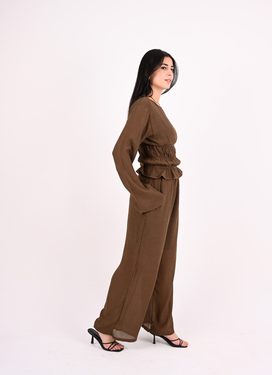 Brown Straps Blouse