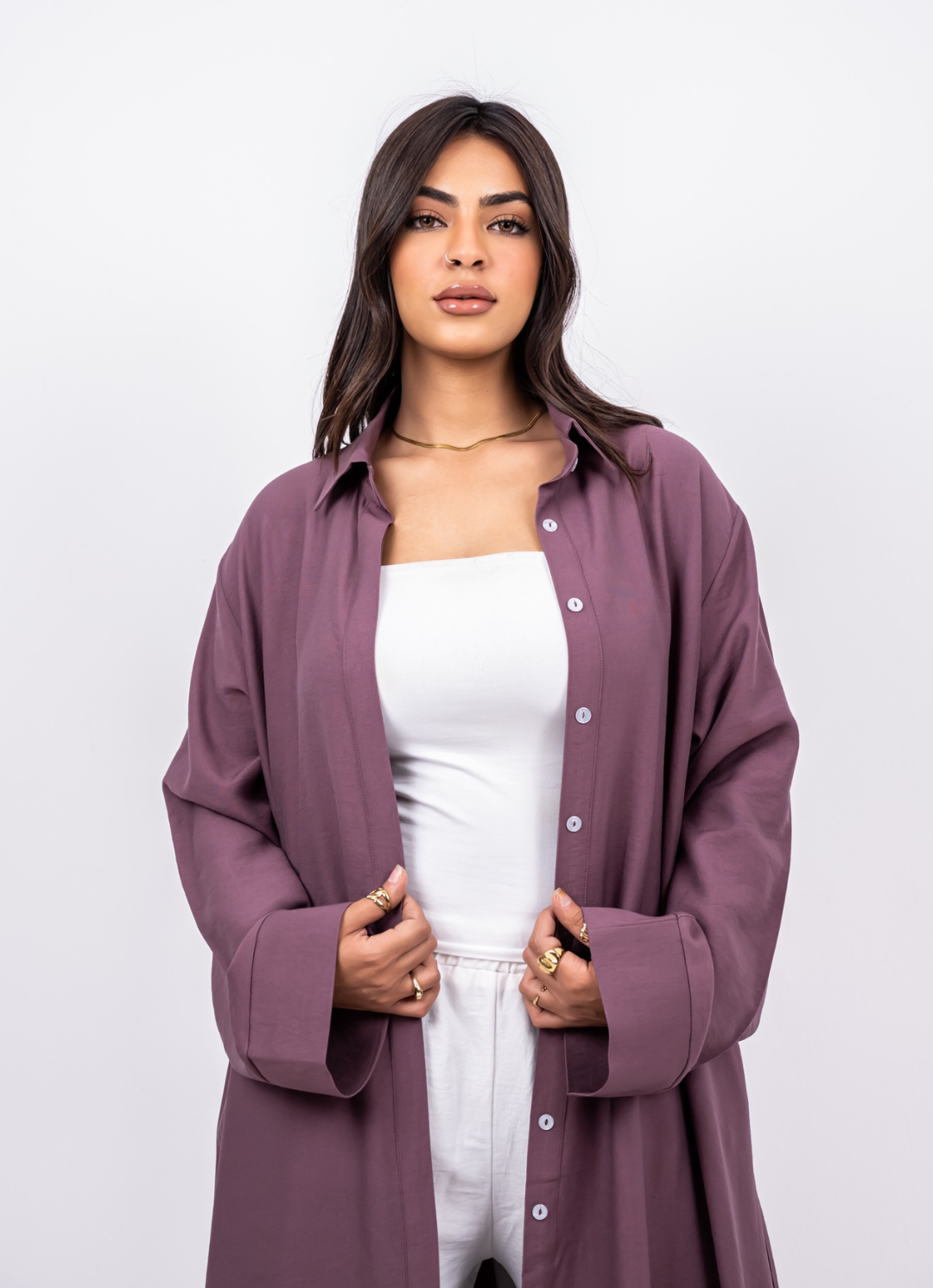 Ghazal Mauve Shirt Dress