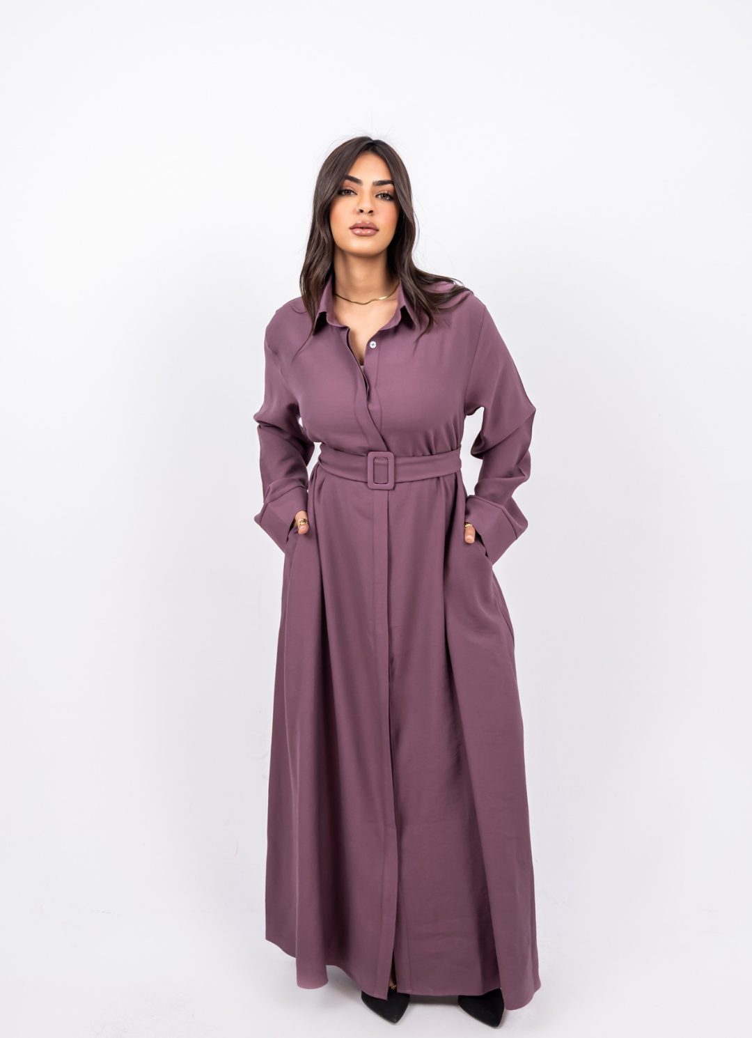 Ghazal Mauve Shirt Dress