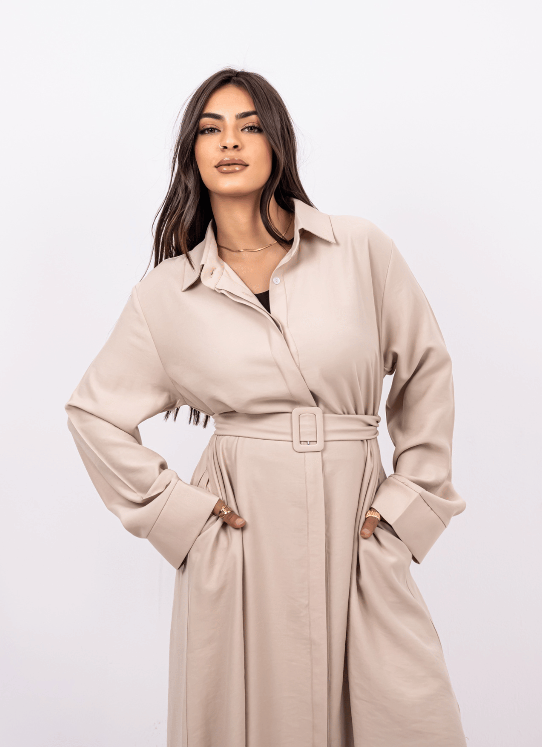 Ghazal Sand Shirt Dress