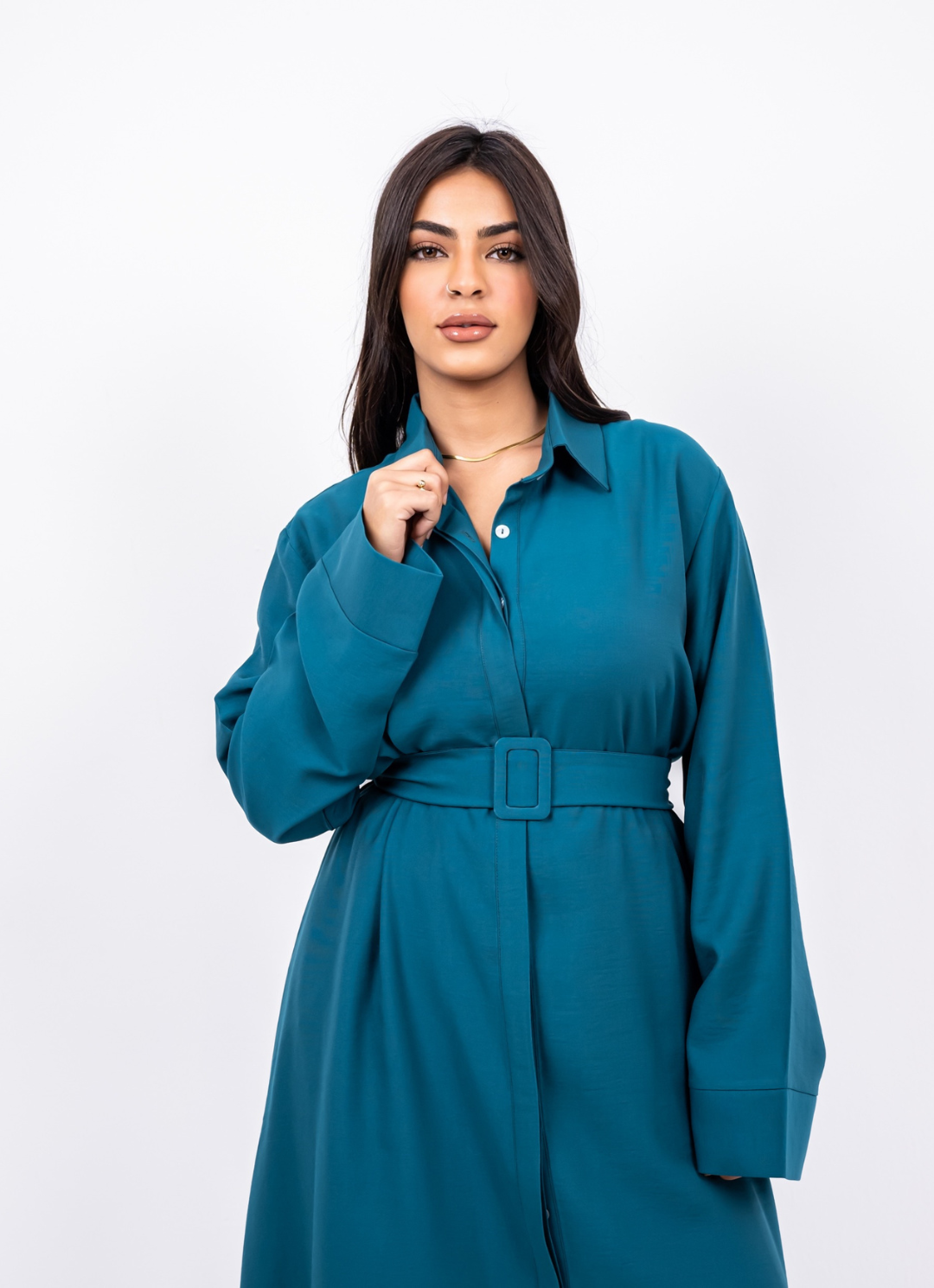 Ghazal Teal Shirt Dress
