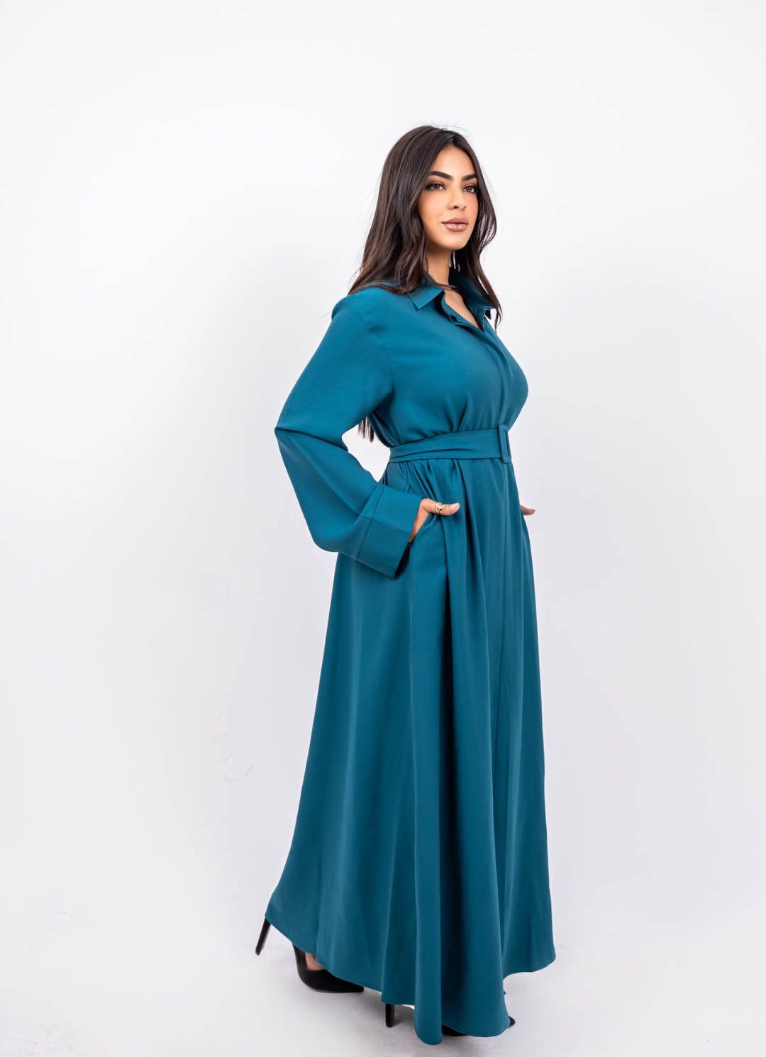 Ghazal Teal Shirt Dress