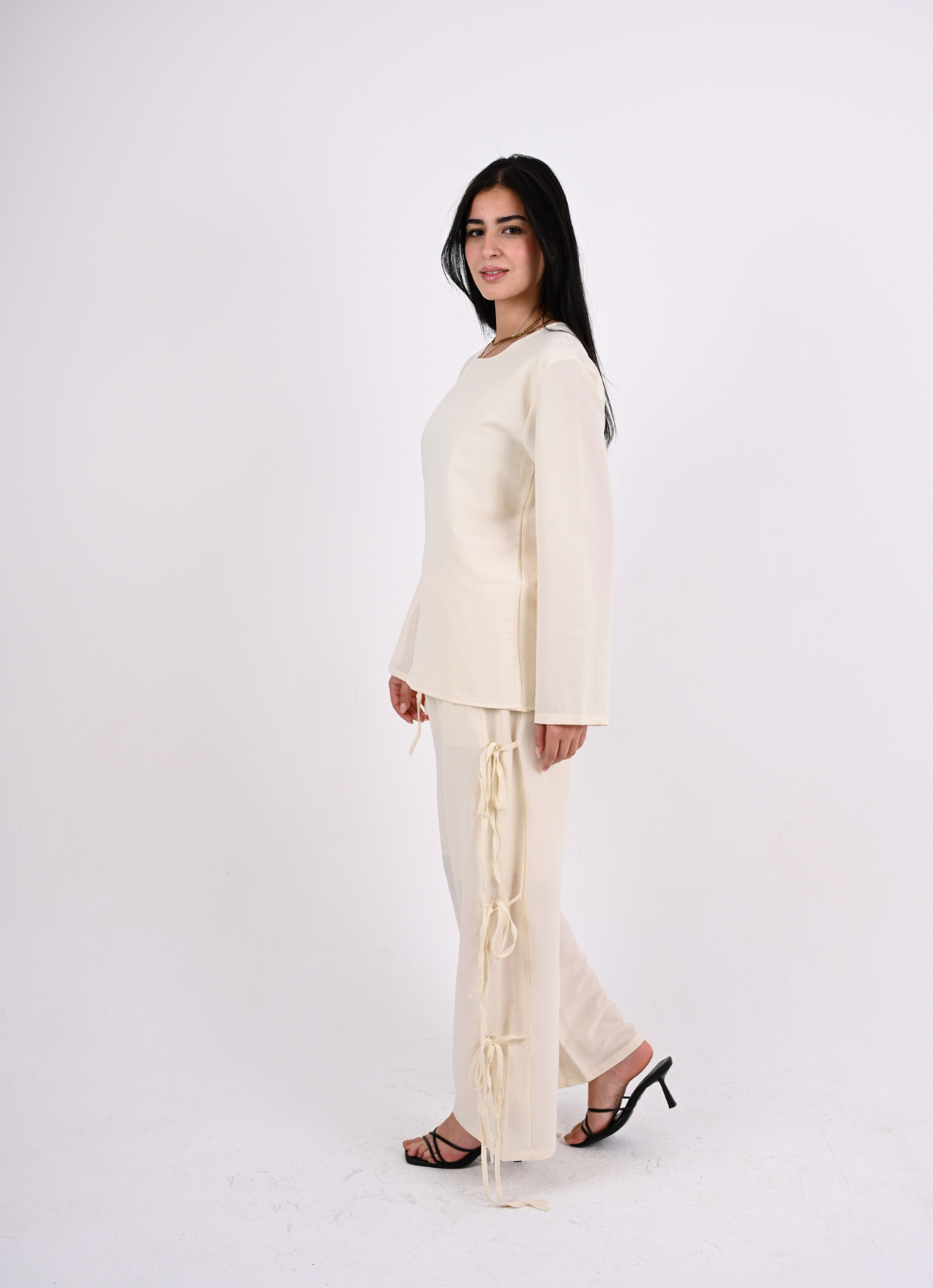 Off White Bow Tie Pants