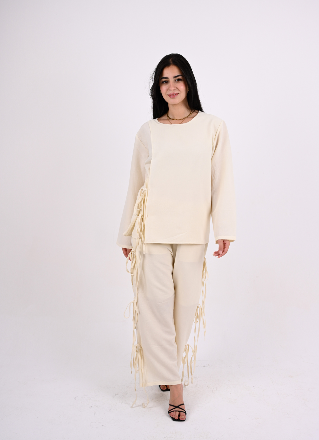 Off White Bow Tie Pants