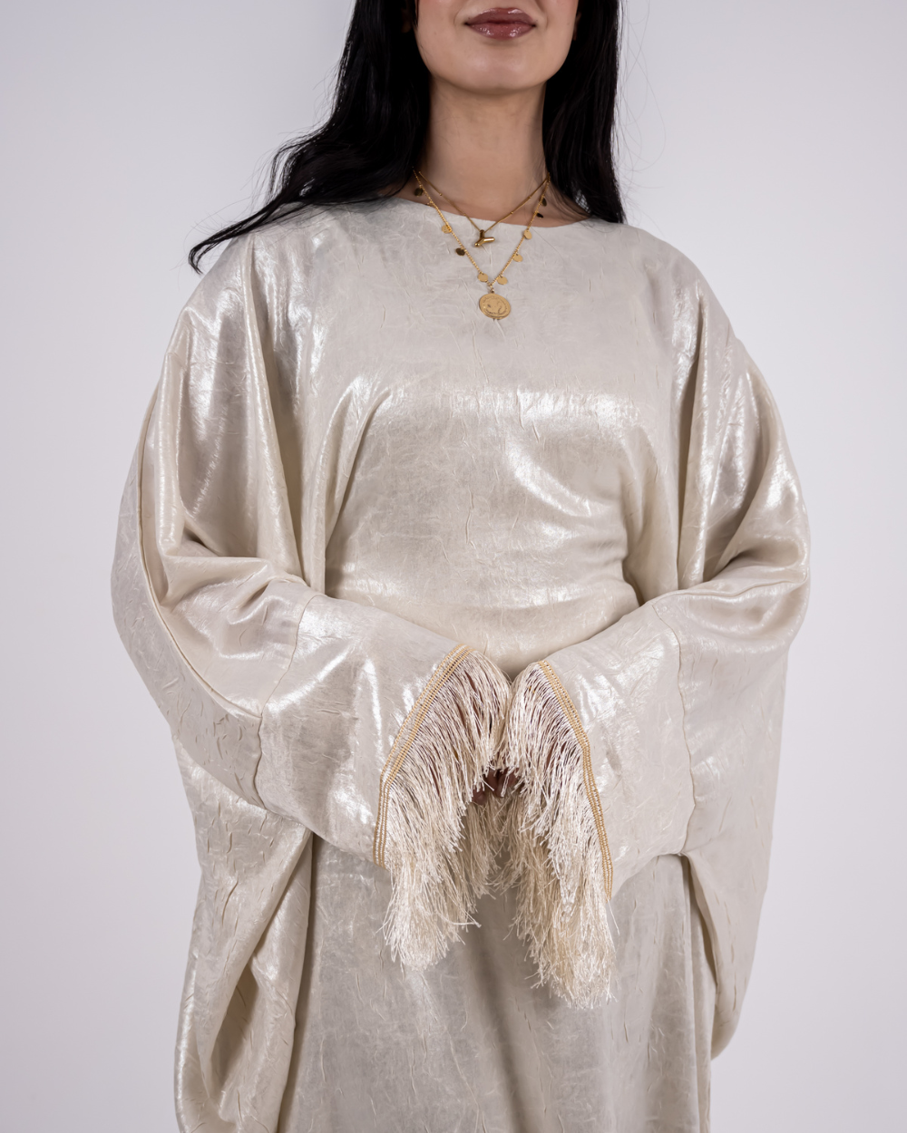 Off-white Shiny Dress