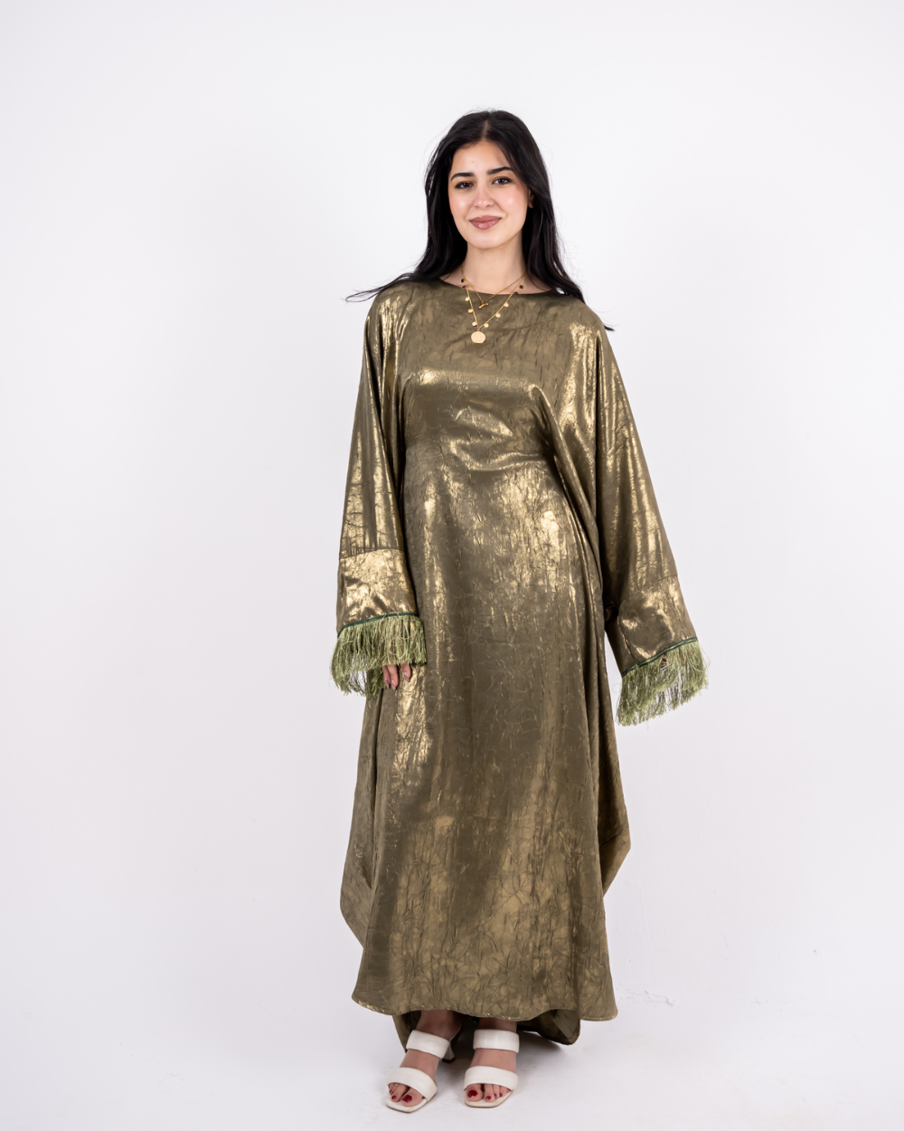 Olive Shiny Dress
