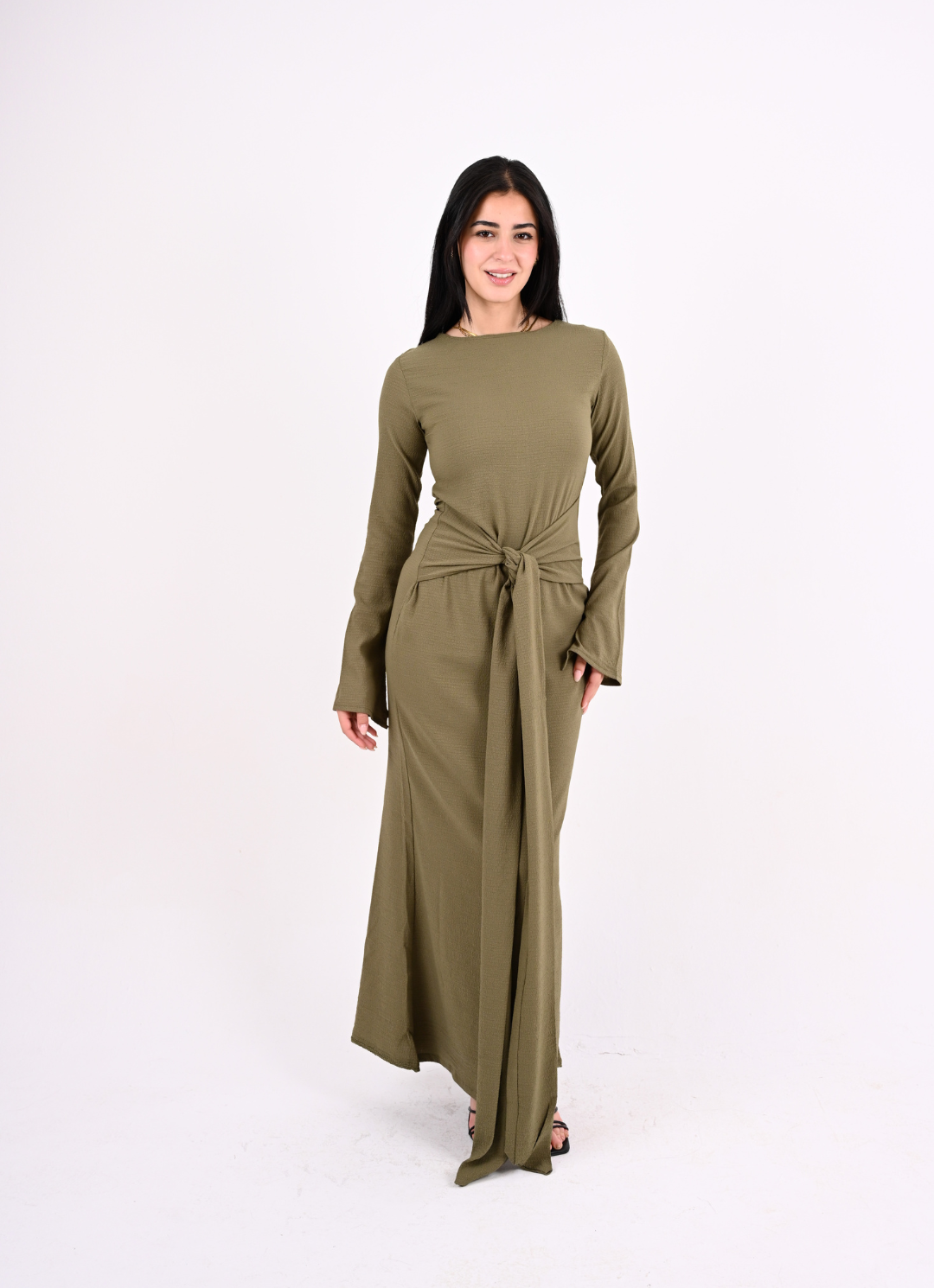 Olive Tie Dress