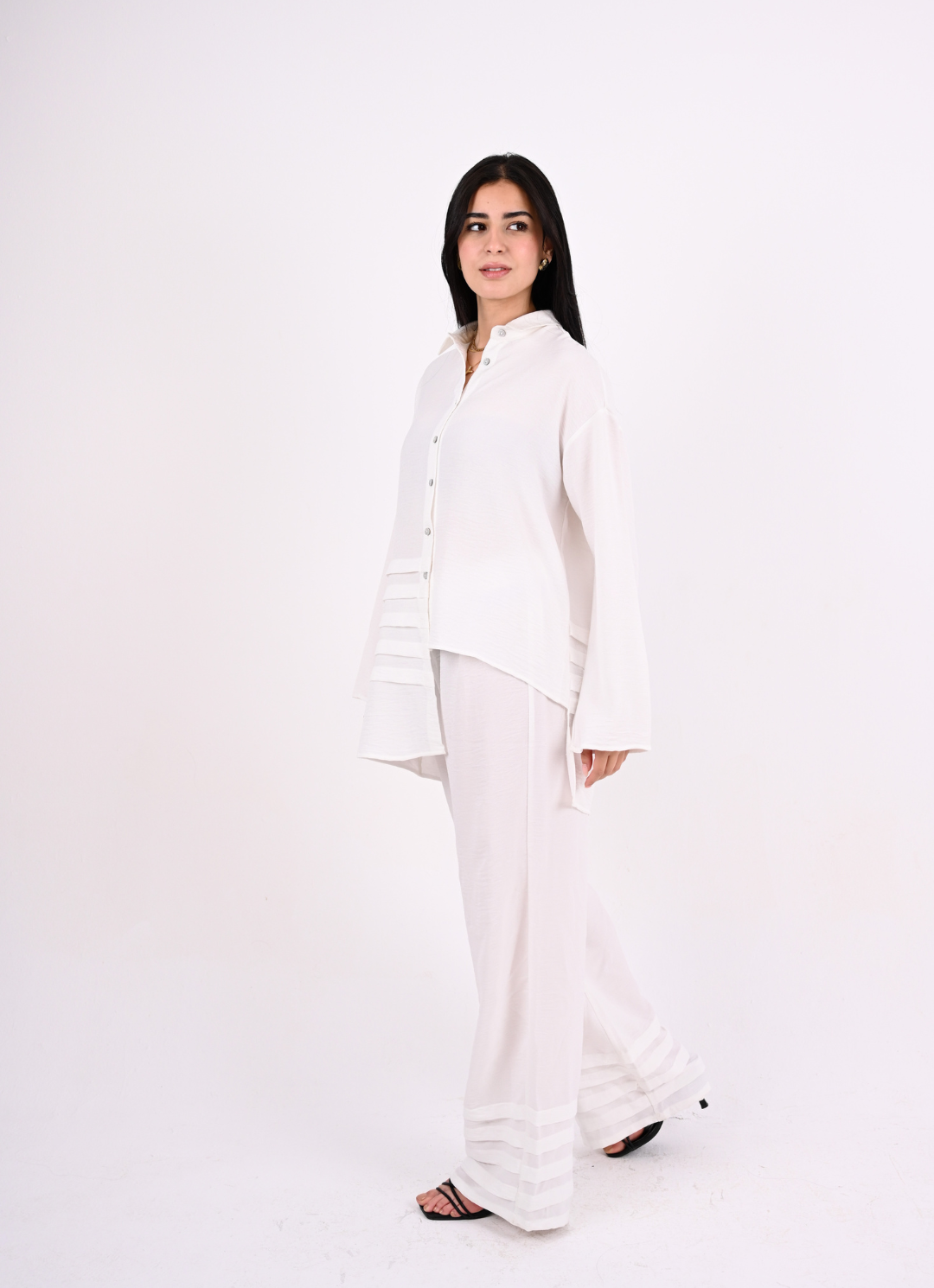 White Waves Linen Pants