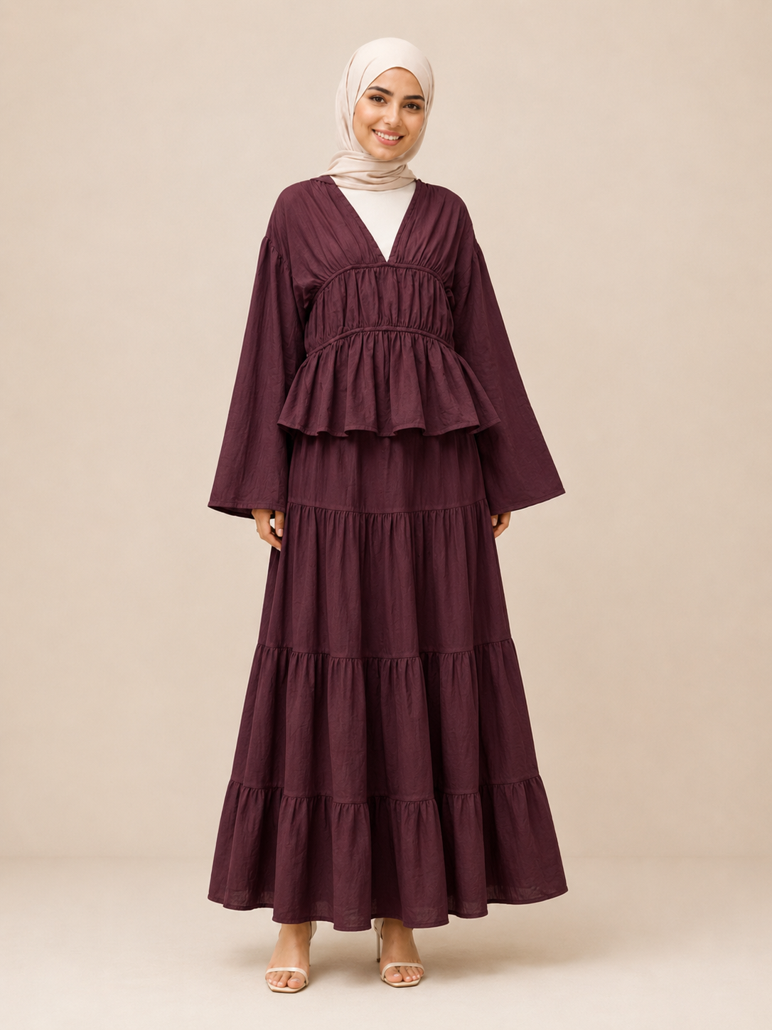 Burgundy Flowy Set