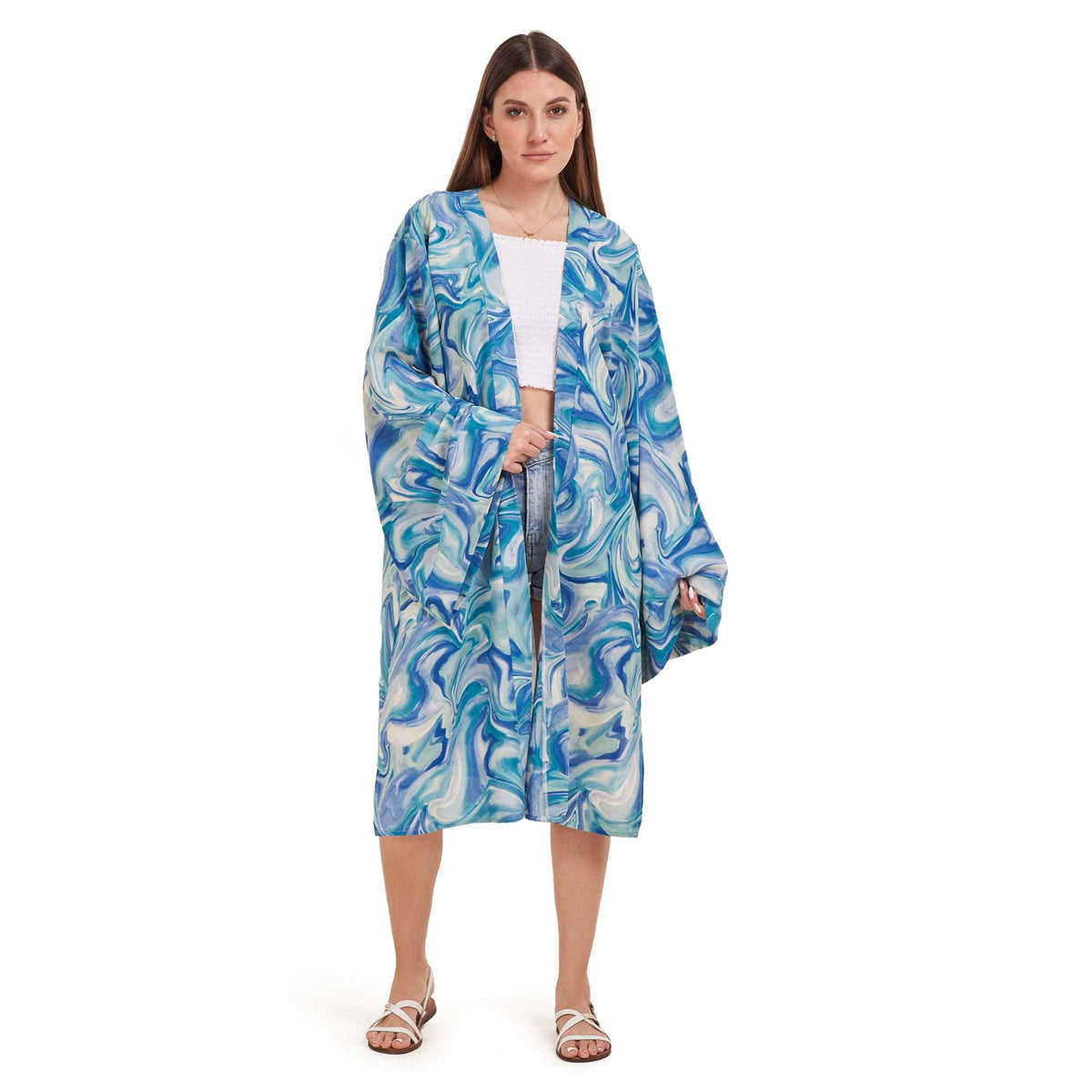 Womens Kimono Cardigan, Marble Kimono, Yeilda