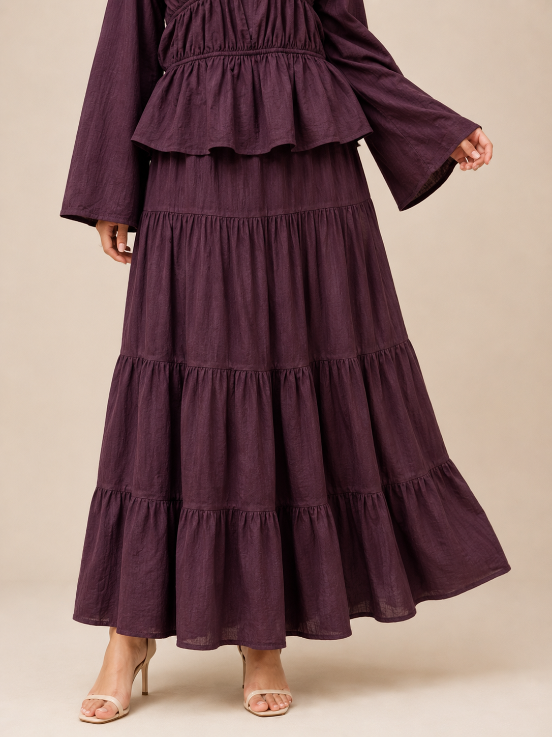 Burgundy Flowy Set