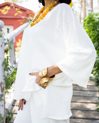 White Flowy Blouse