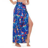 Wrap Skirt For Beach, Parrot Coverup, Yeilda