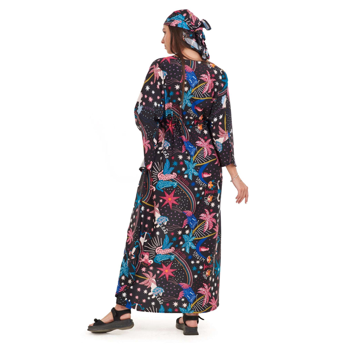 Kimono Beach Cover Up, Oversize Zodiac Kimono, Yeilda