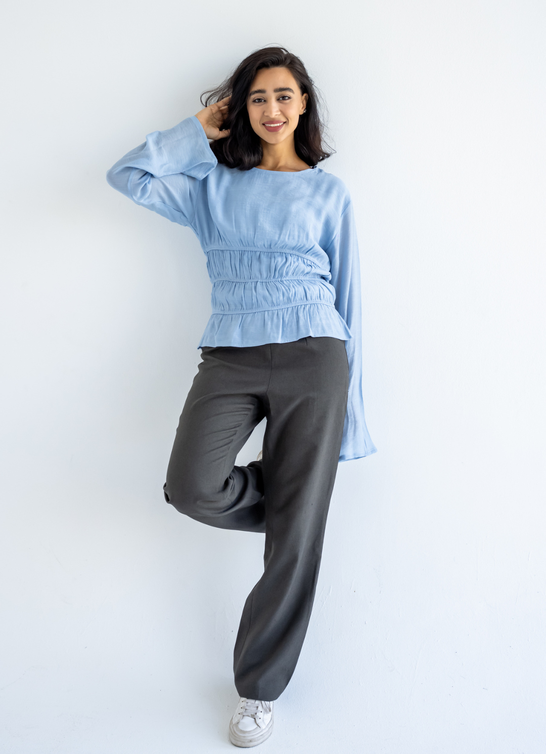 Baby Blue Straps Blouse