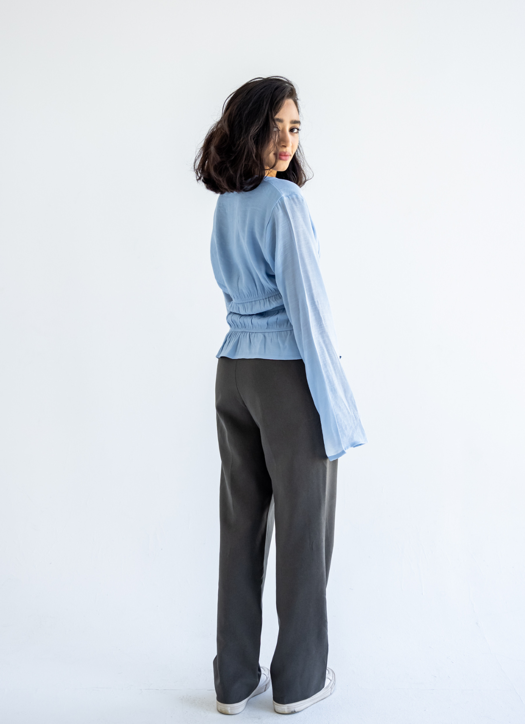 Baby Blue Straps Blouse