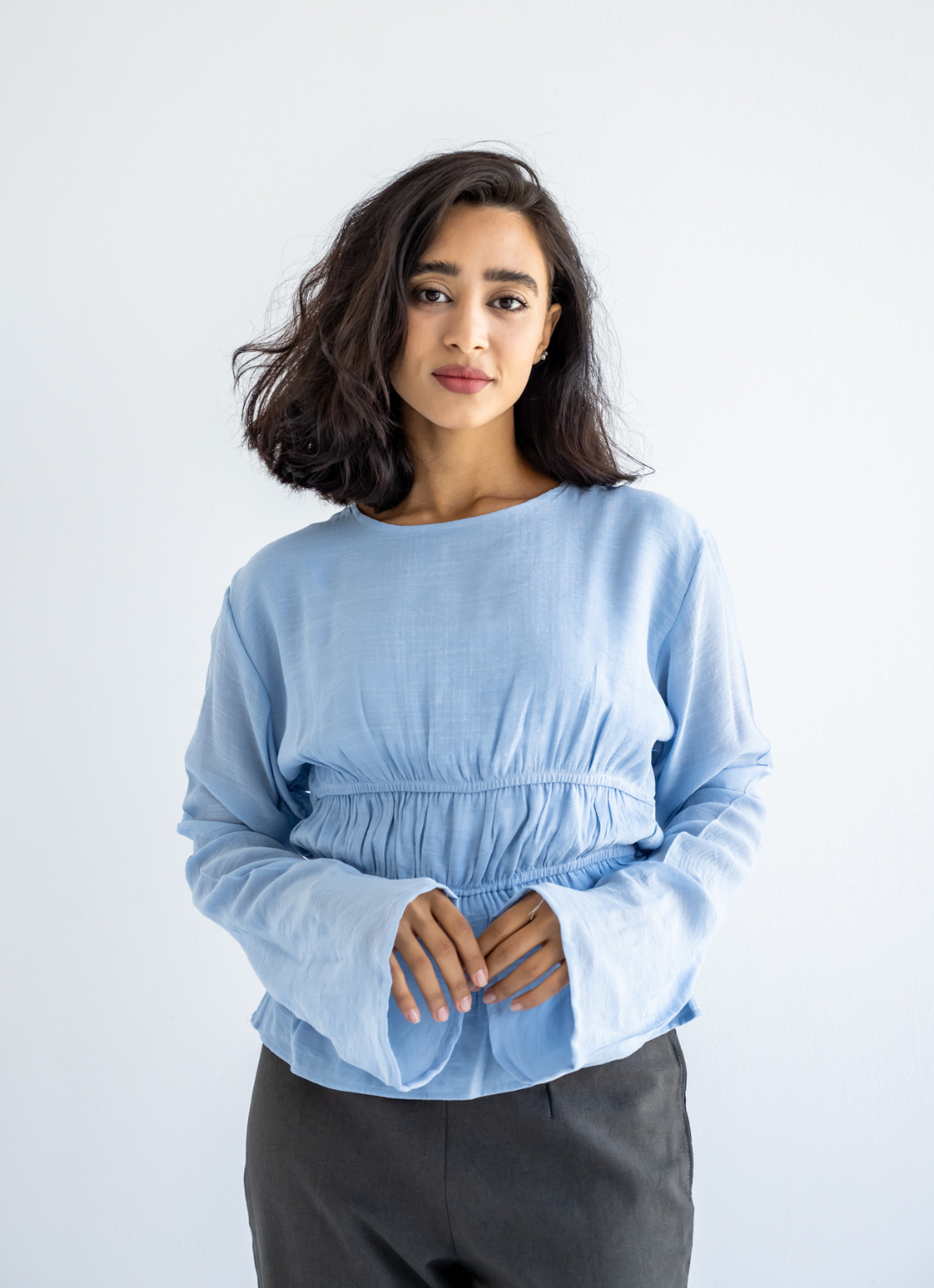 Baby Blue Straps Blouse