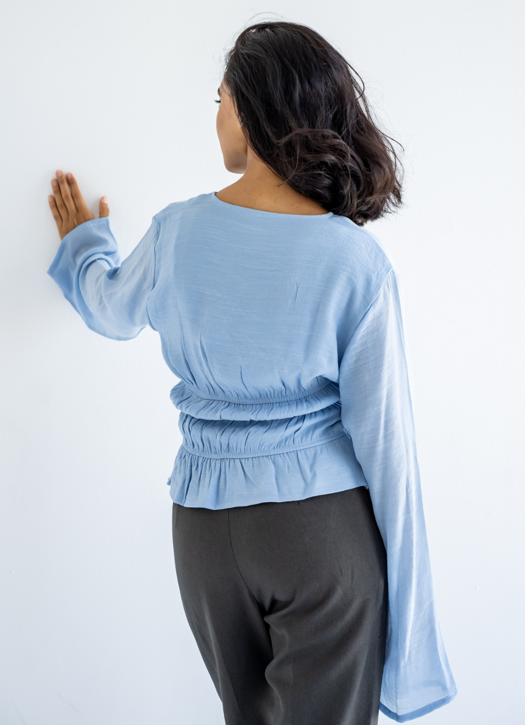 Baby Blue Straps Blouse