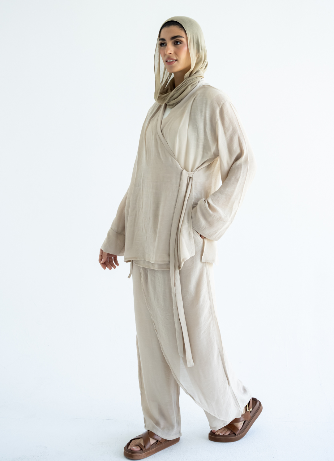 Beige Coverup Set