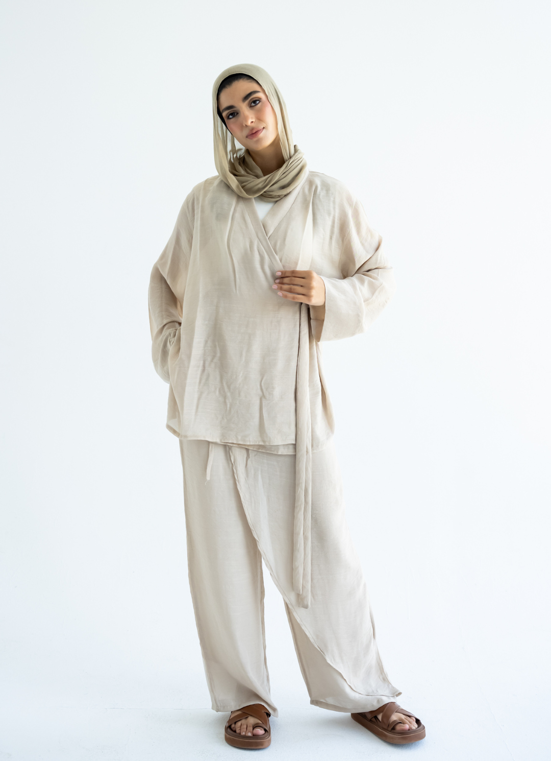 Beige Coverup Set