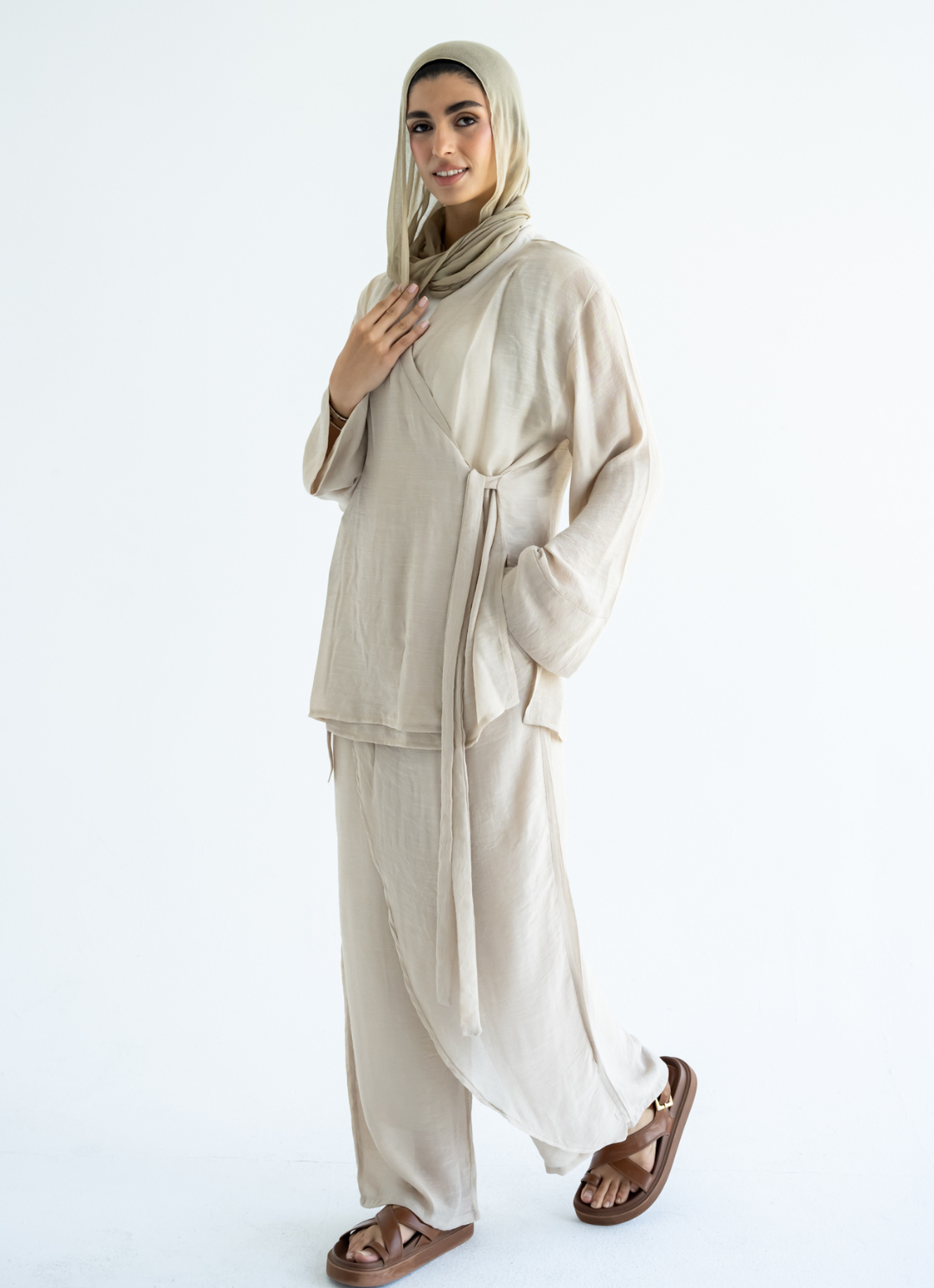 Beige Coverup Set