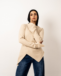 Beige Basic Cashmere Top