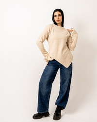 Beige Basic Cashmere Top