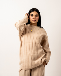 Beige Knitted Set