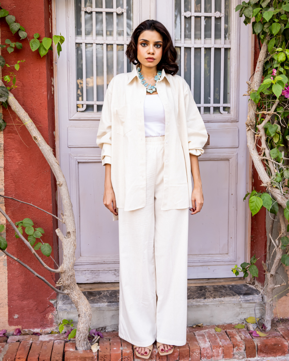 Beige Linen Pants