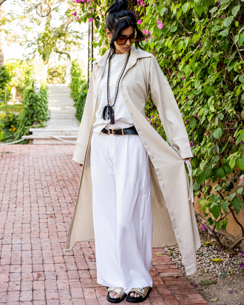 Beige Shirt Dress