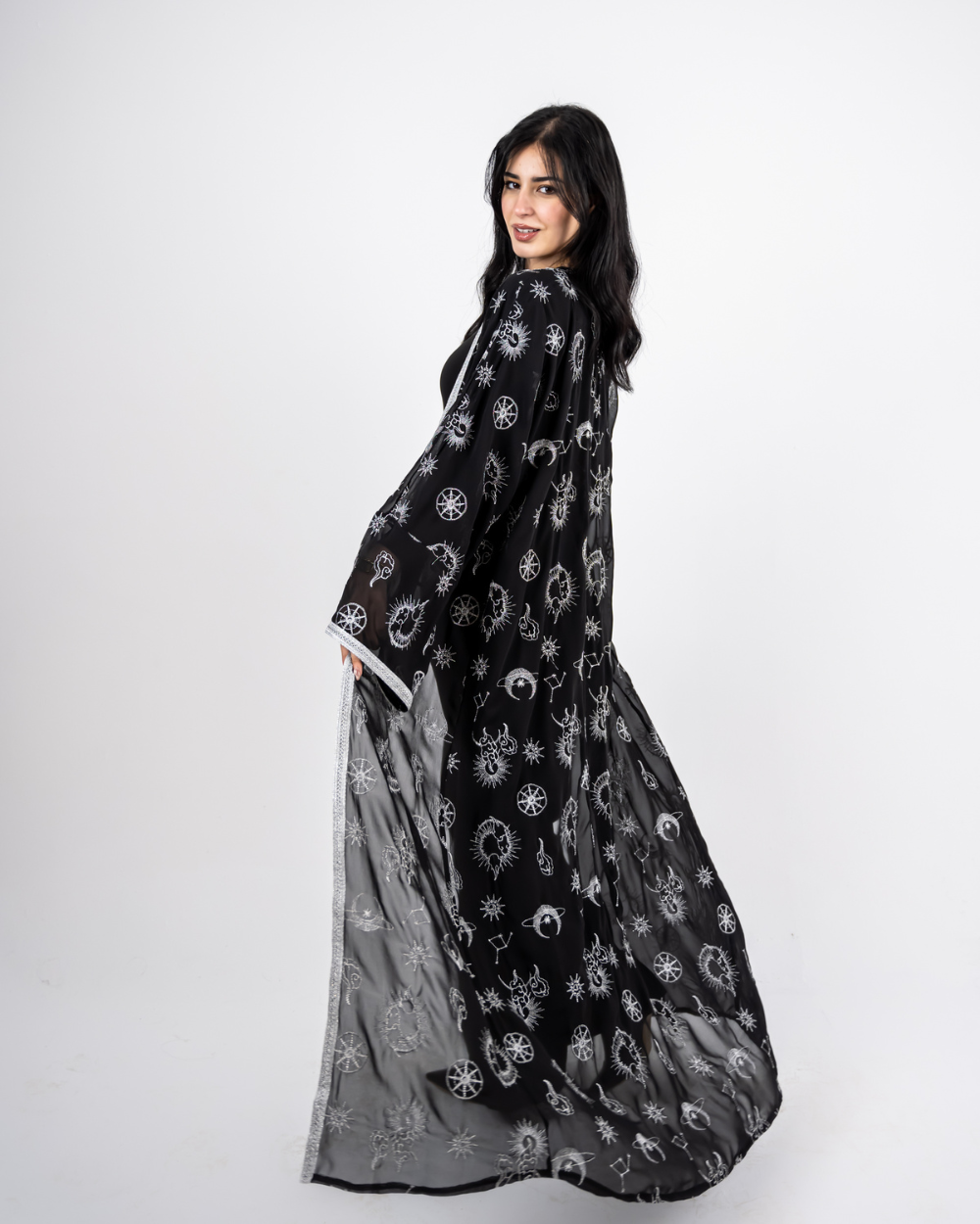 Black Embroidered Kaftan