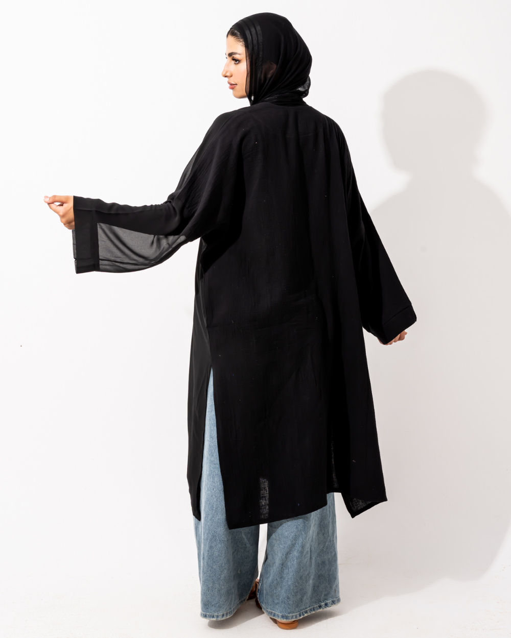 Black Half/Half Kimono