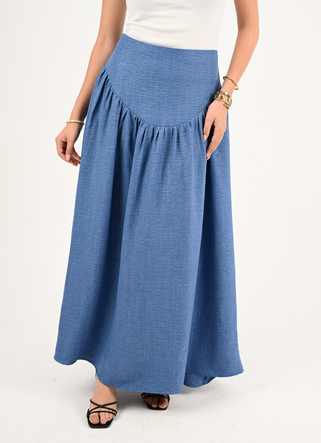 Blue Linen Skirt