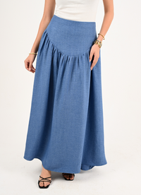 Blue Linen Skirt