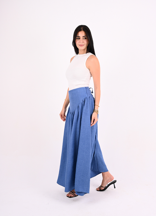 Blue Linen Skirt