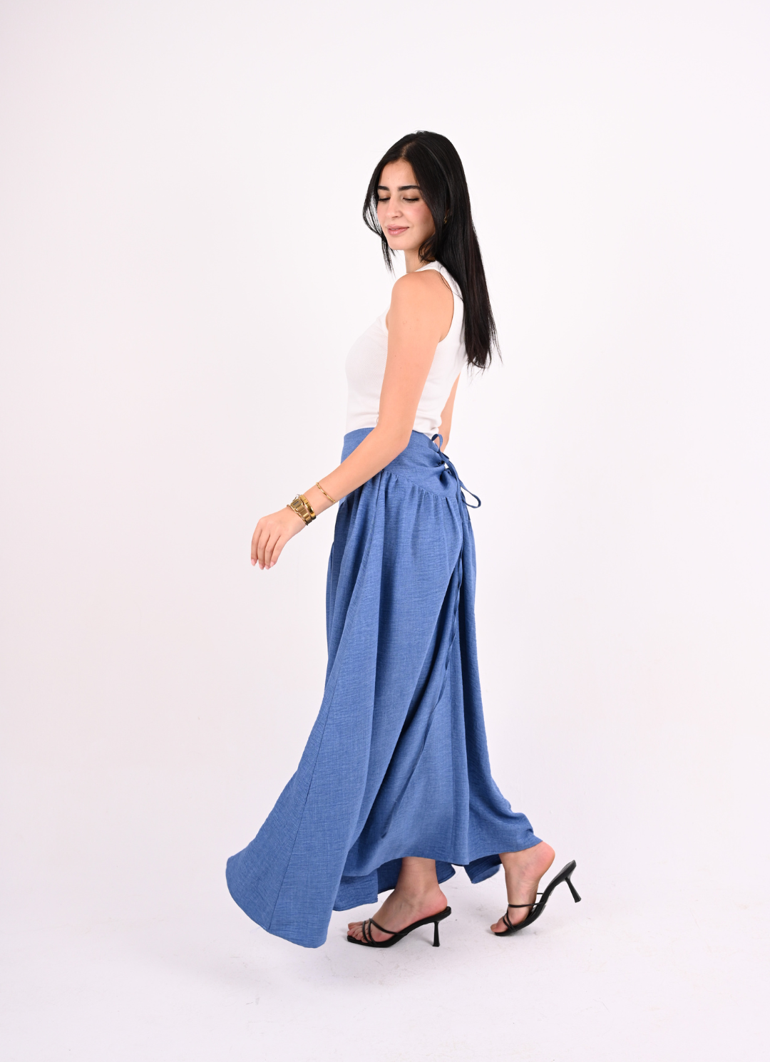 Blue Linen Skirt