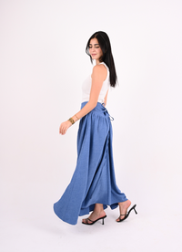 Blue Linen Skirt
