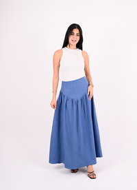 Blue Linen Skirt