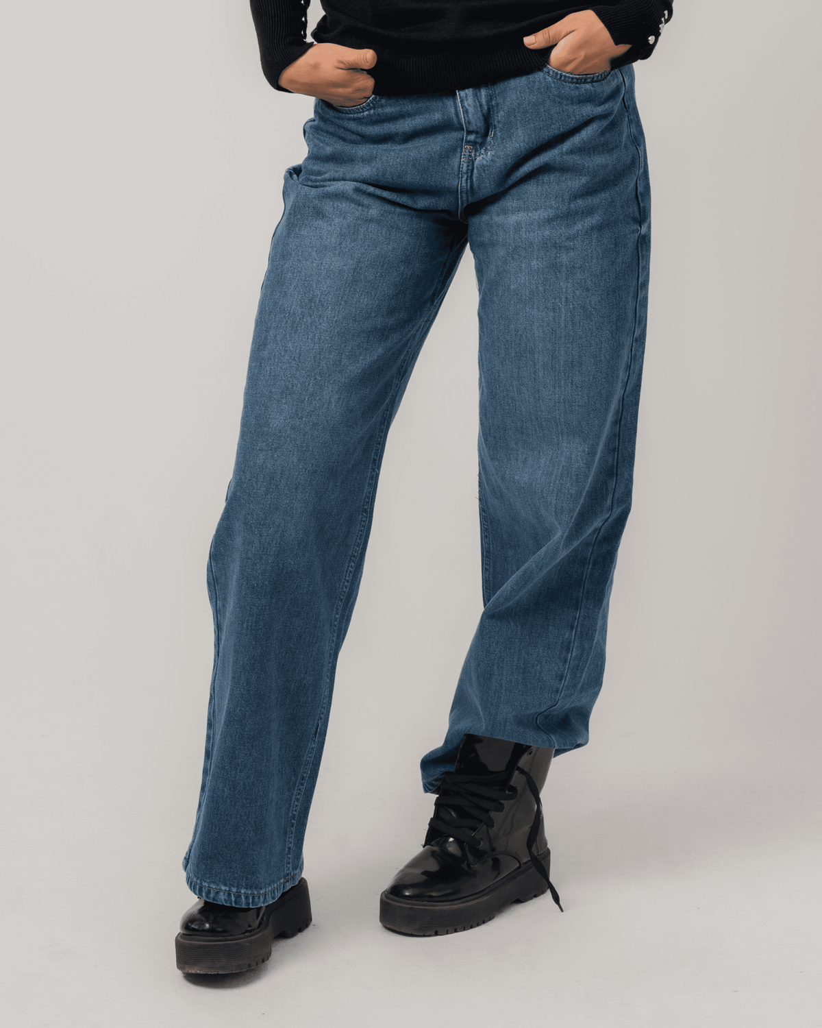 Wide Leg Blue Jeans