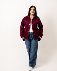 Burgundy Wool Overshirt