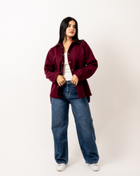 Burgundy Wool Overshirt